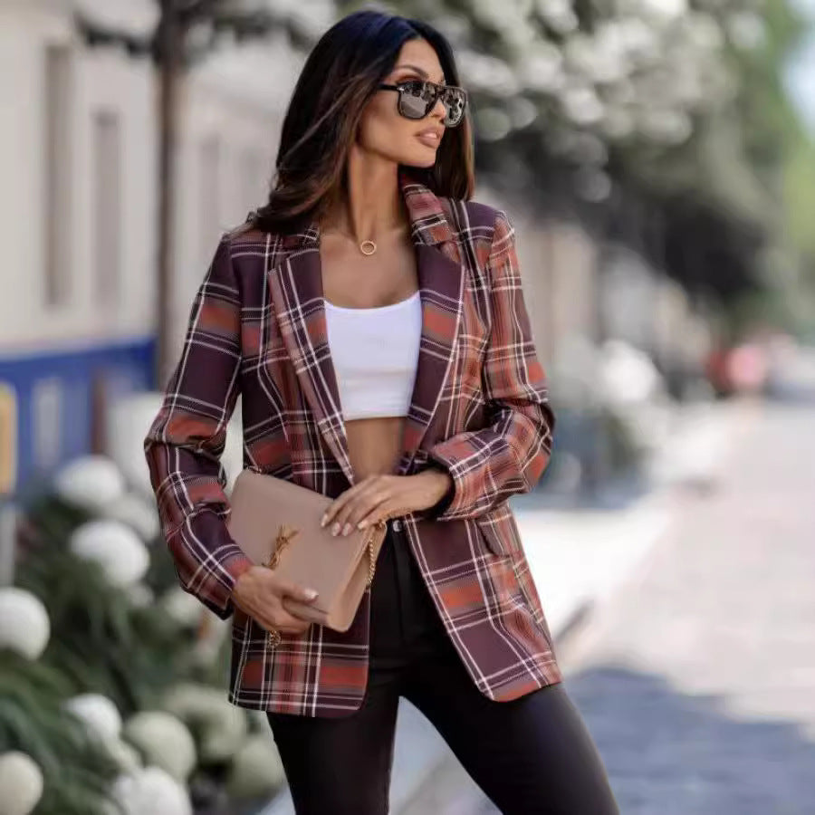 Chic Plaid Blazer (Eleganter Karo-Blazer)