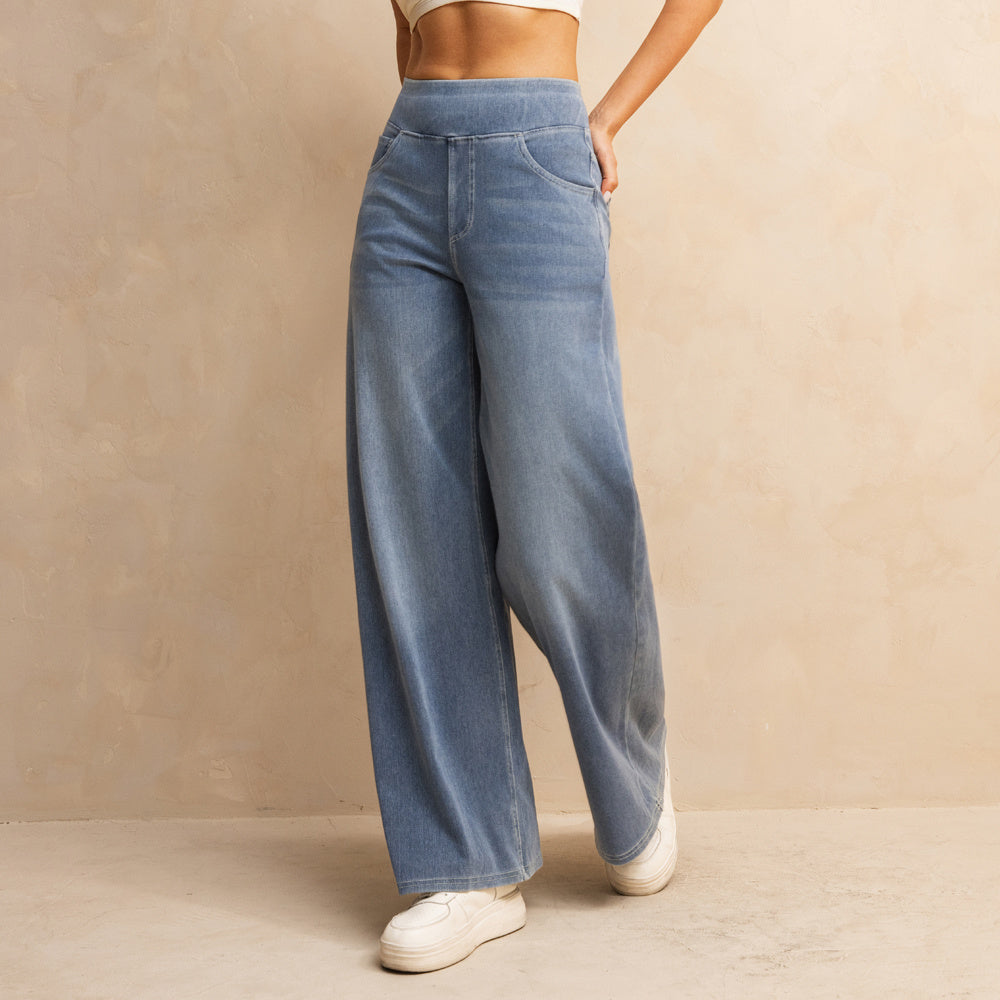 Blue Wide-leg Jeans With Flare Cut (Blaue Lockere Jeans)
