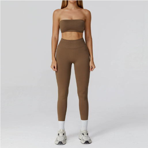 Elegant Back Cutout Fitness Set (Elegantes Fitness-Set Mit Rückenausschnitt)