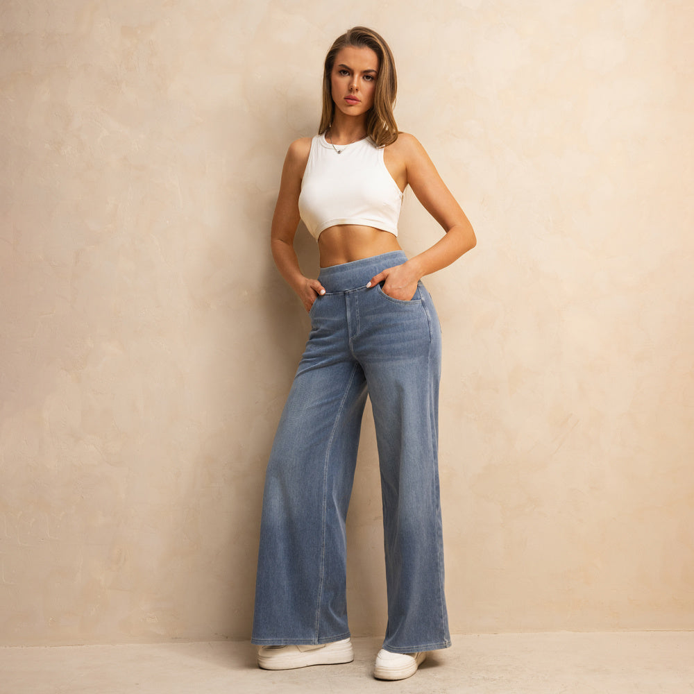 Blue Wide-leg Jeans With Flare Cut (Blaue Lockere Jeans)