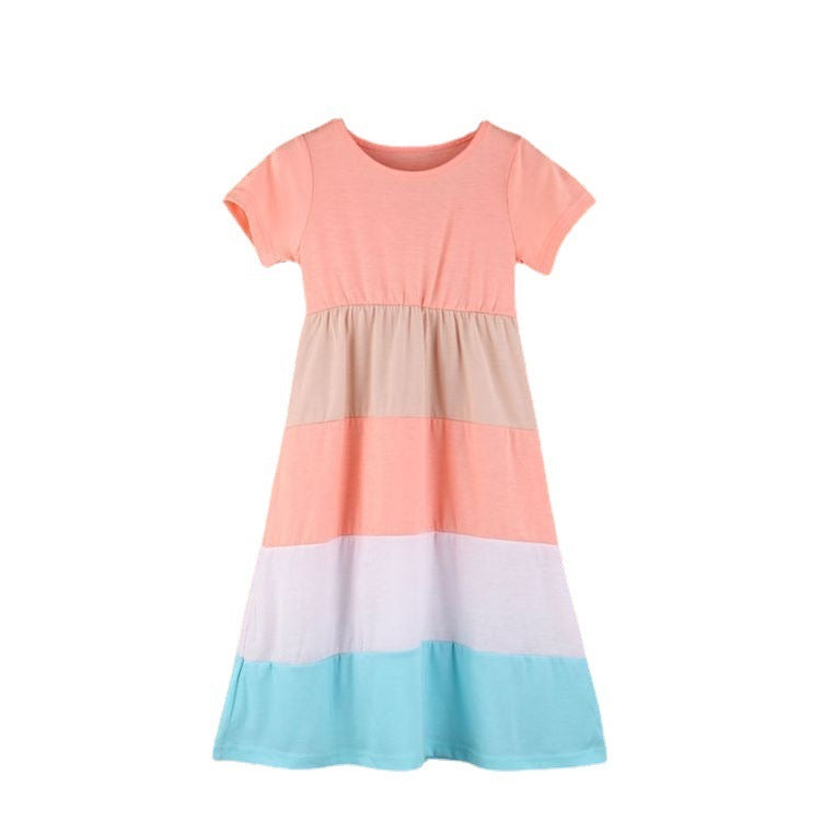 Short Sleeve Matching Dress – Parent-Child Stripe Look (Eltern-Kind im Streifenkleid)