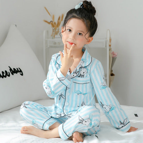 Children’s Pajamas – Thin Cotton, Cute Print Outfit (Kinder-Pyjama – Dünne Baumwolle, Niedliches Druck-Outfit)