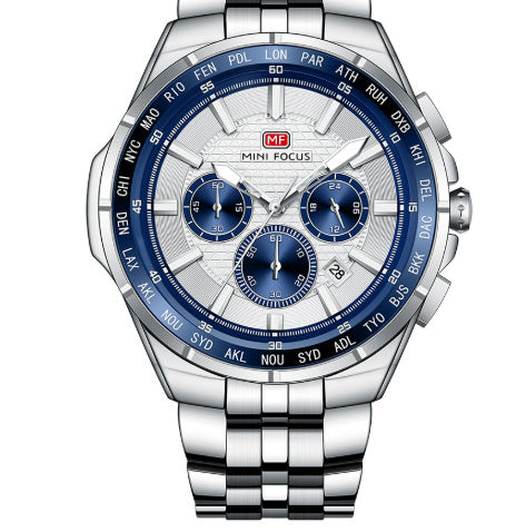 Classic Steel Strap Luminous Quartz Watch (Klassische Quarzuhr mit Edelstahlarmband und Leuchtzifferblatt)