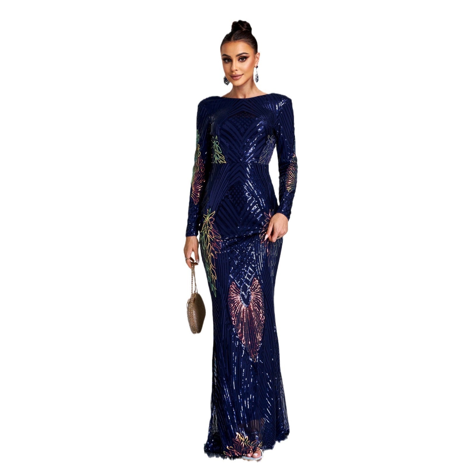 Fashion Long Sequin Party Dress (Langes Fashion-Kleid Für Partys)
