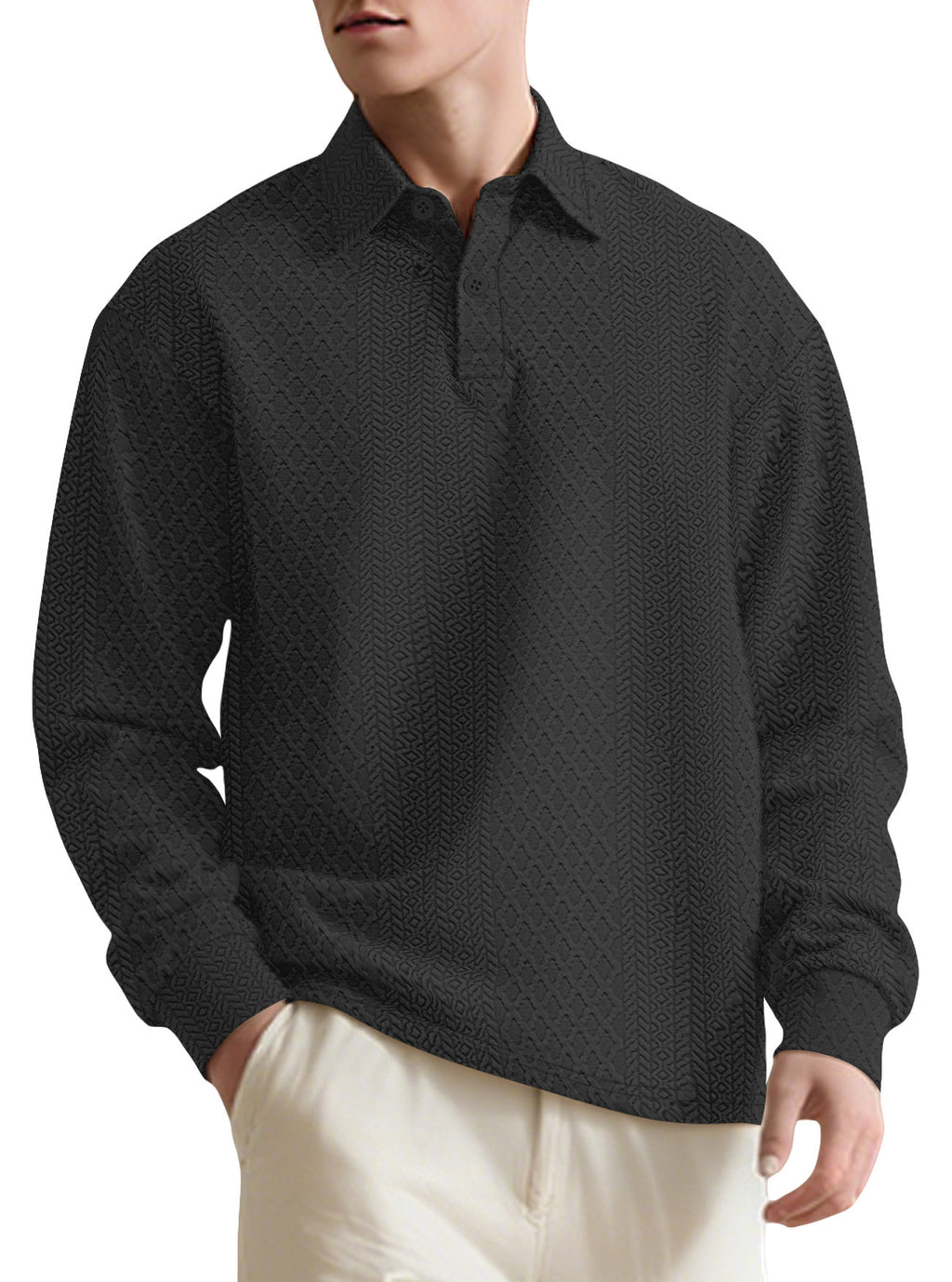 Modern Jacquard Polo Knit (Moderner Jacquard-Polo-Pullover)