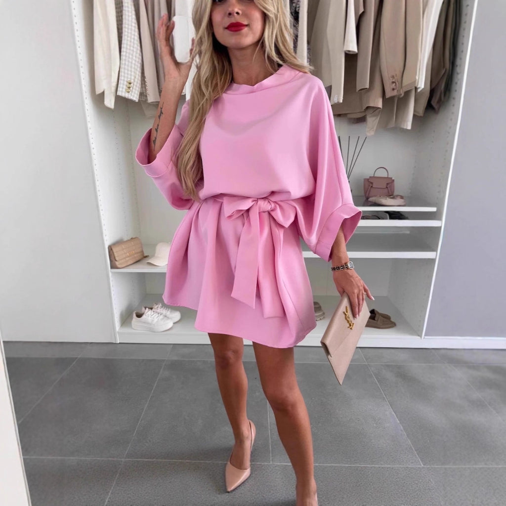 Elegant Belted Midi Dress (Modisches Midi-Kleid mit Gürtel)