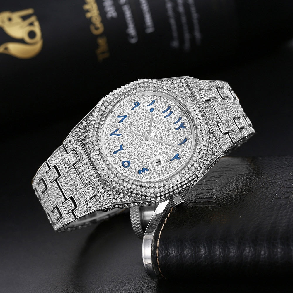 Luxury Watch – Diamonds & Arabic Indices (Luxusuhr mit Diamanten und arabischen Zahlen)