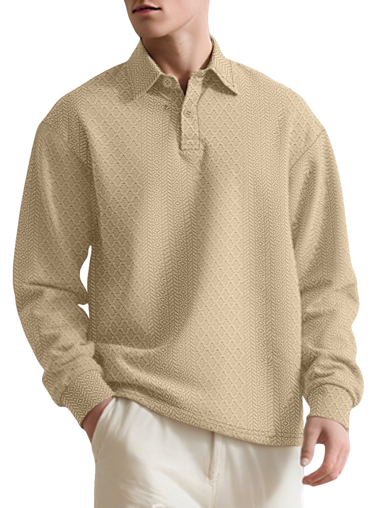Modern Jacquard Polo Knit (Moderner Jacquard-Polo-Pullover)