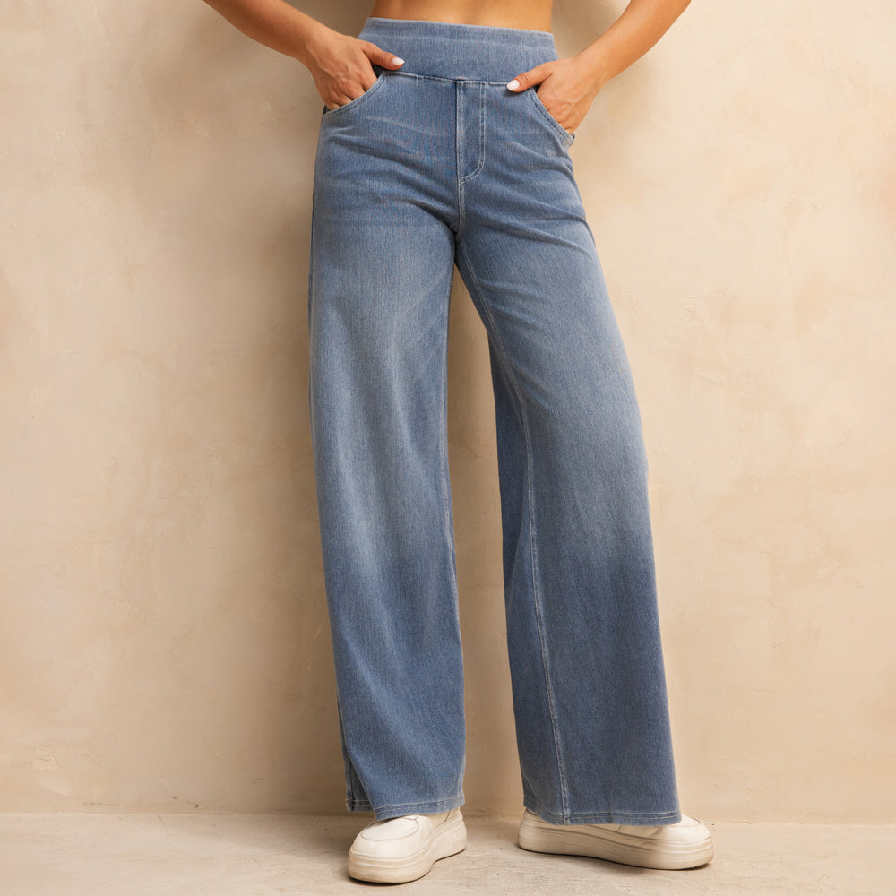 Blue Wide-leg Jeans With Flare Cut (Blaue Lockere Jeans)