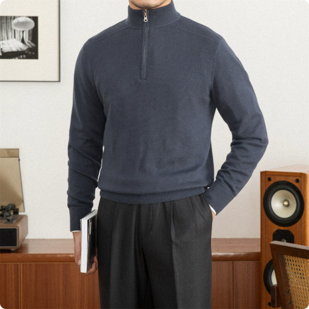 Classic Wool Pullover with Stand Collar (Klassischer Wollpullover mit Stehkragen)