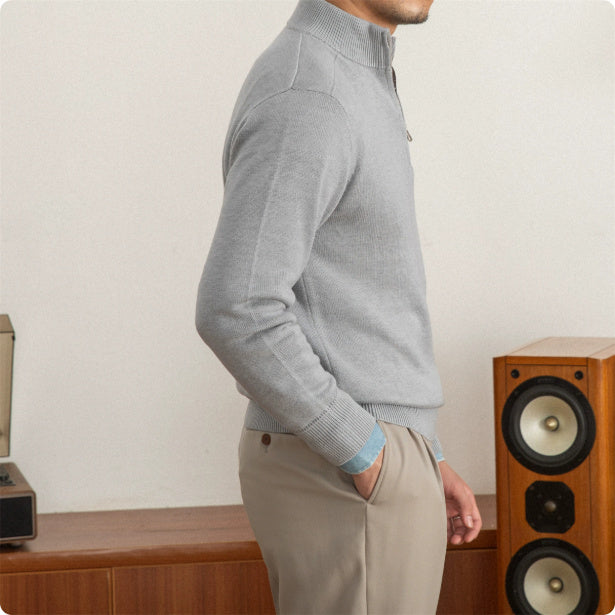 Classic Wool Pullover with Stand Collar (Klassischer Wollpullover mit Stehkragen)