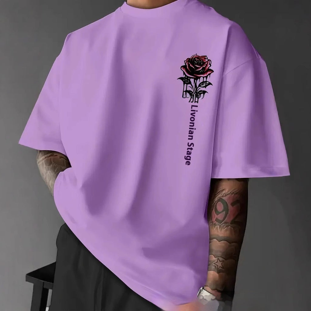 Fashionable Rose Emblem Signature Tee (Luxuriöses T-Shirt Mit Rosenmotiv)