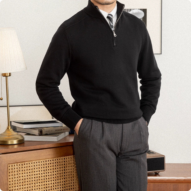 Classic Wool Pullover with Stand Collar (Klassischer Wollpullover mit Stehkragen)