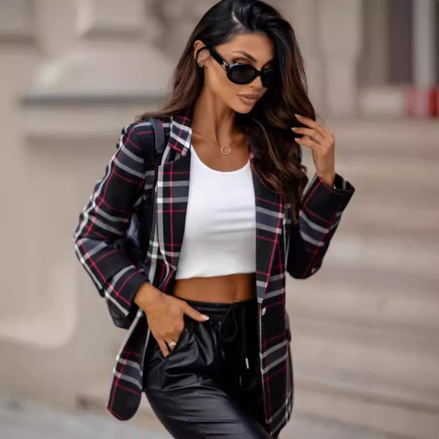 Chic Plaid Blazer (Eleganter Karo-Blazer)