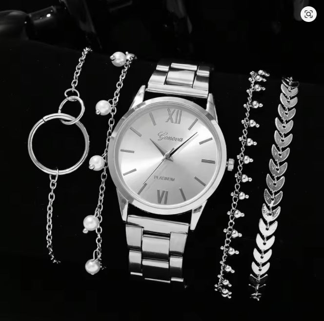 Elegant Watch with Jewelry Bracelet (Elegante Uhr mit Edelschmuck)