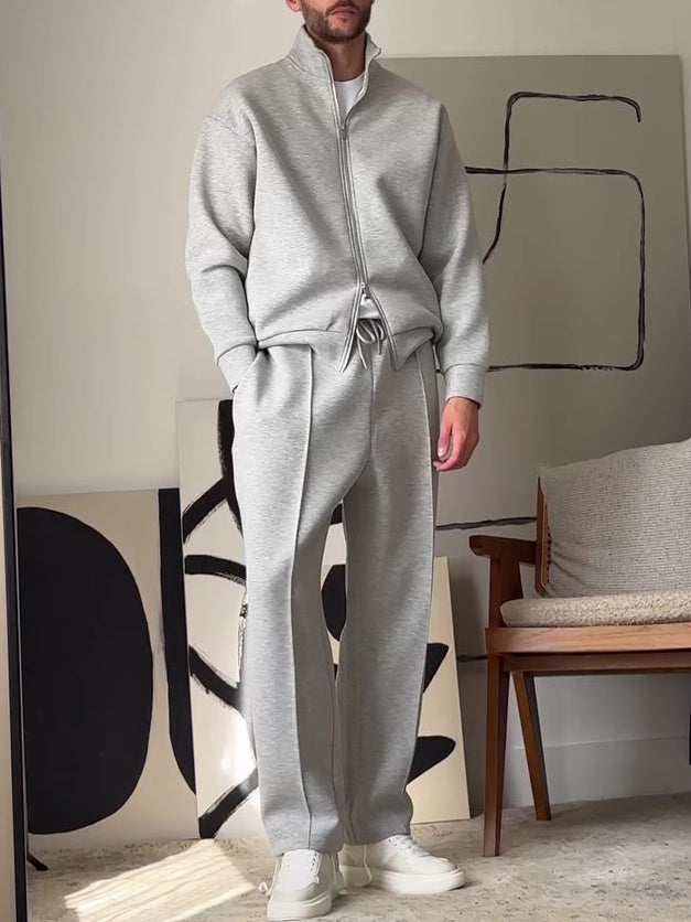 Modern Lounge Set – Zip Jacket & Pants (Modernes Zweiteiler-Set – Zip-Jacke & Hose)