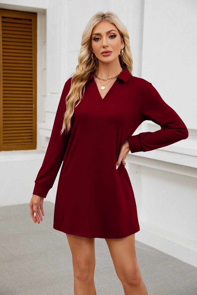 Chic Collared Sweatshirt Dress (Chices Sweatshirt-Kleid mit Kragen)