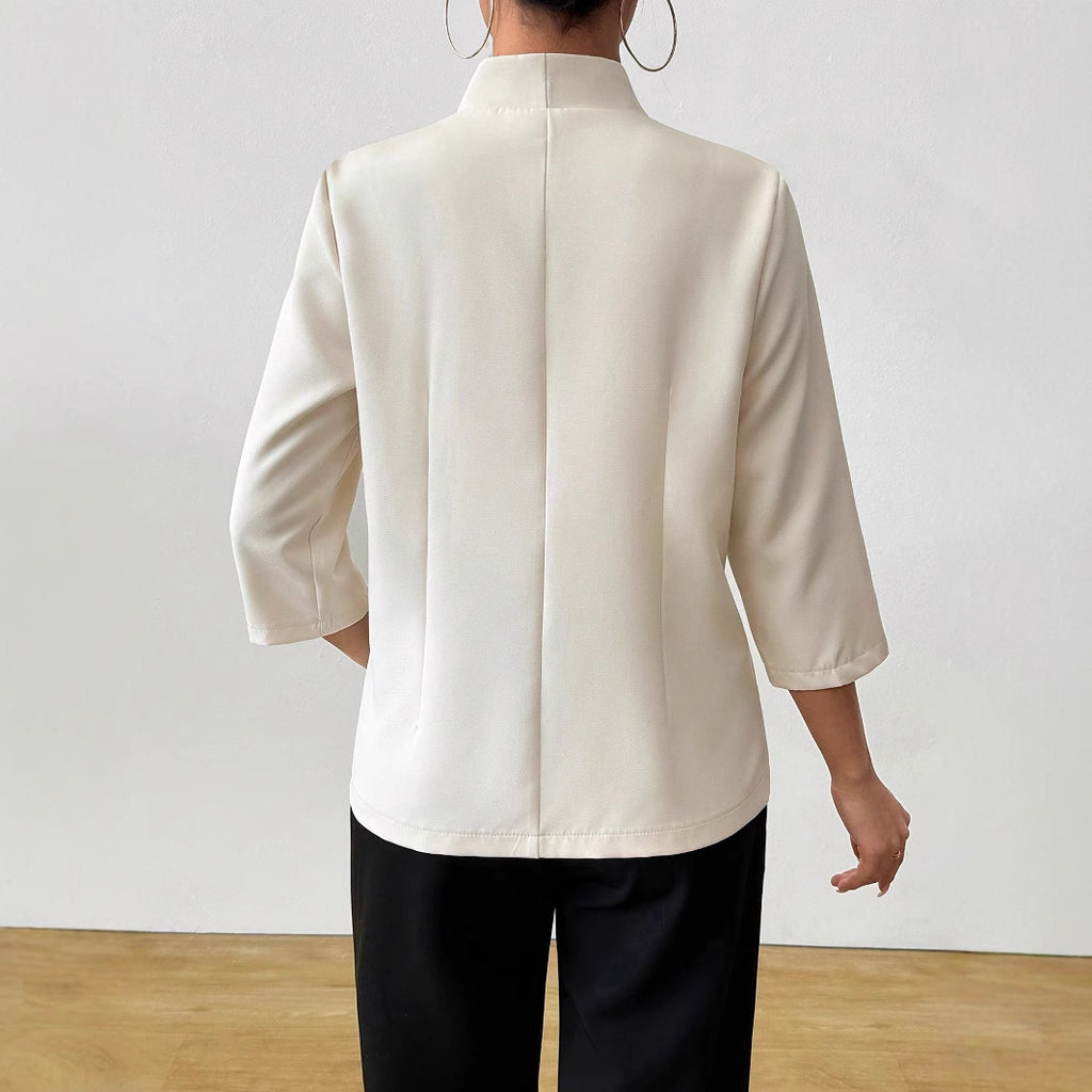 Sophisticated Satin Buckle Blazer (Stilvoller Satin-Blazer mit Schnallen-Detail)