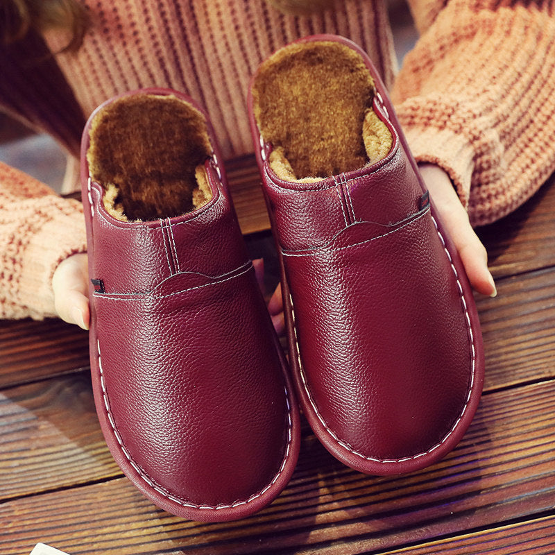 Stylish Waterproof Household Leather Slippers (Stilvolle Wasserdichte Hausschuhe aus Leder)