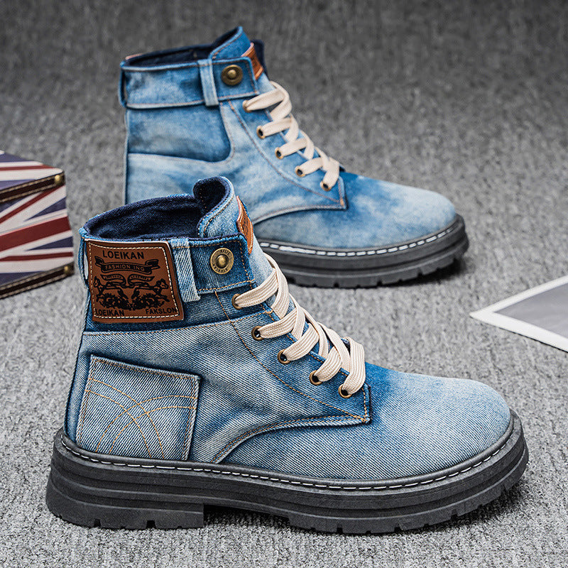 Men’s Elegant Denim Martin Boots (Martensstiefel aus Edlem Jeansstoff)