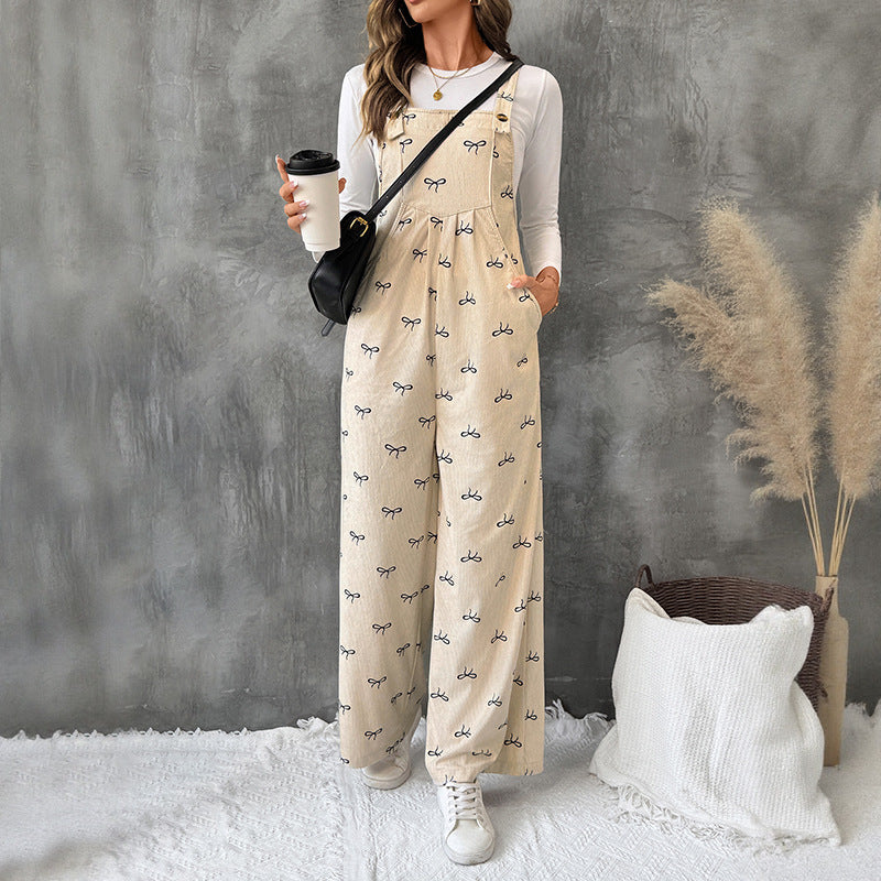 Bow Corduroy Jumpsuit (Stylischer Jumpsuit für Damen)