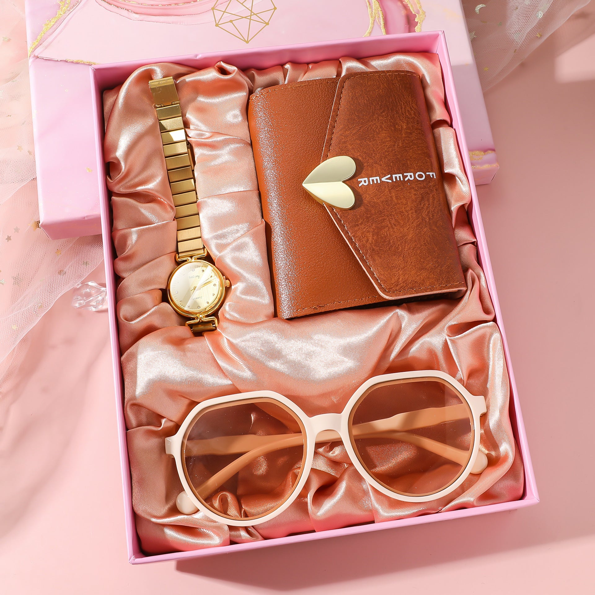 Elegant Ladies’ Set – Watch, Wallet & Sunglasses (Elegantes Damen-Set mit Uhr, Portemonnaie & Brille)