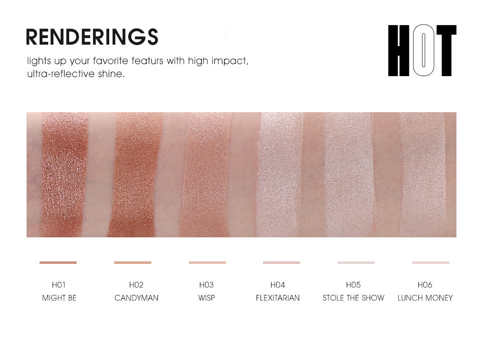 MYS 6-Color Face Makeup Palette (MYS 6-Farben Gesichtspalette – Wasserfestes Mineral-Puder für Contour, Glow & Highlighter)