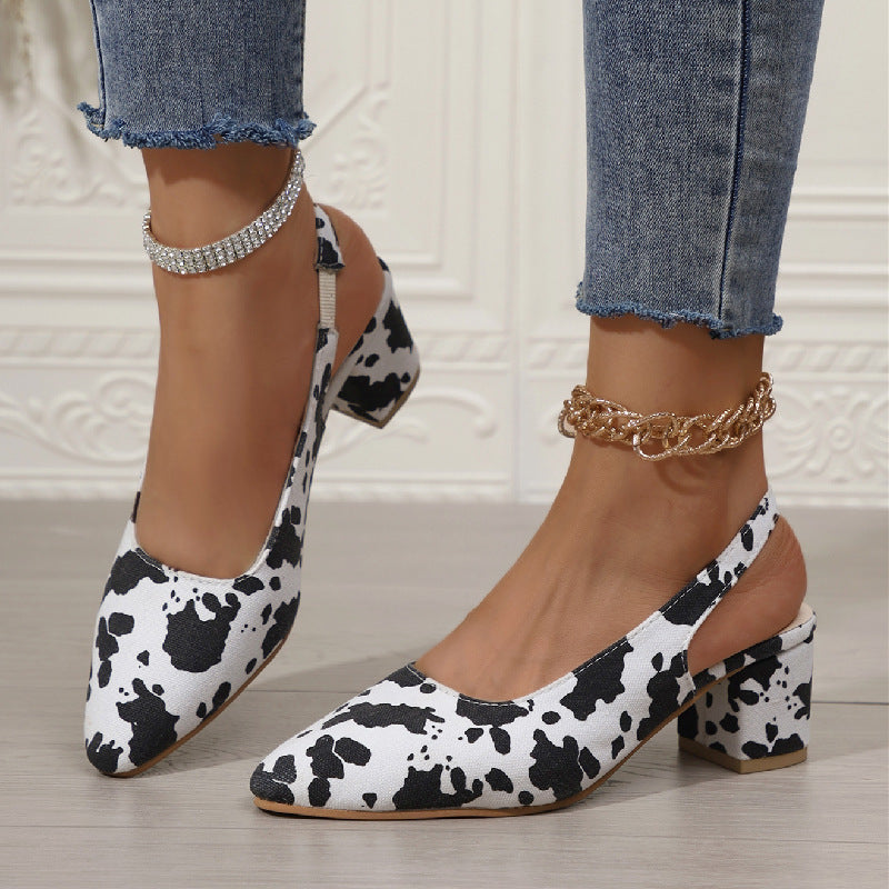 Stylish High Heel Leopard Sandals (Stylische High-Heel-Sandalen mit Leopardenmuster)