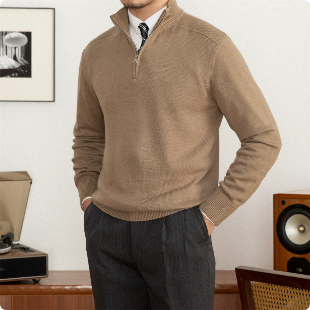 Classic Wool Pullover with Stand Collar (Klassischer Wollpullover mit Stehkragen)