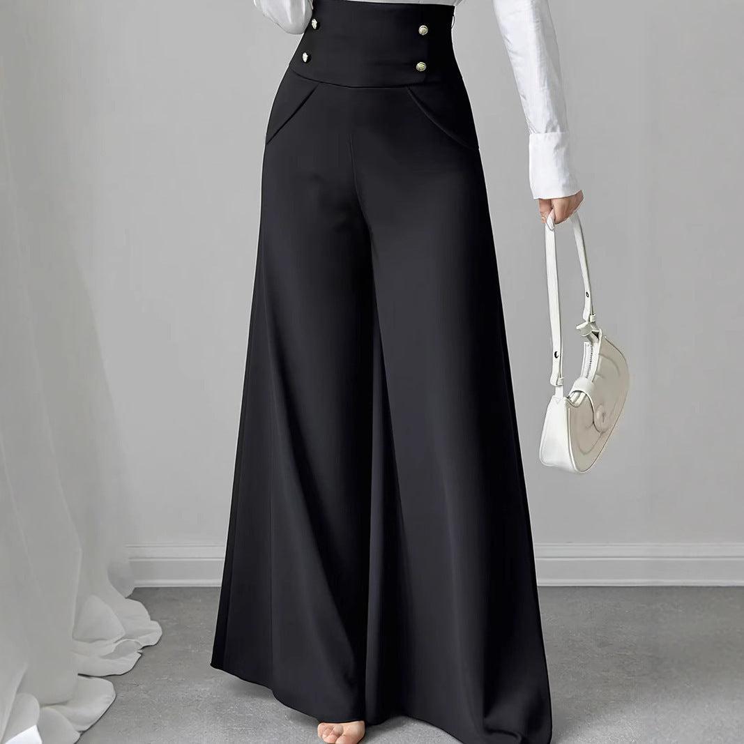 Elegant Wide-Leg Trousers - Tummy-Slimming Effect (Elegante Weite Hose - Bauchweg-Effekt)