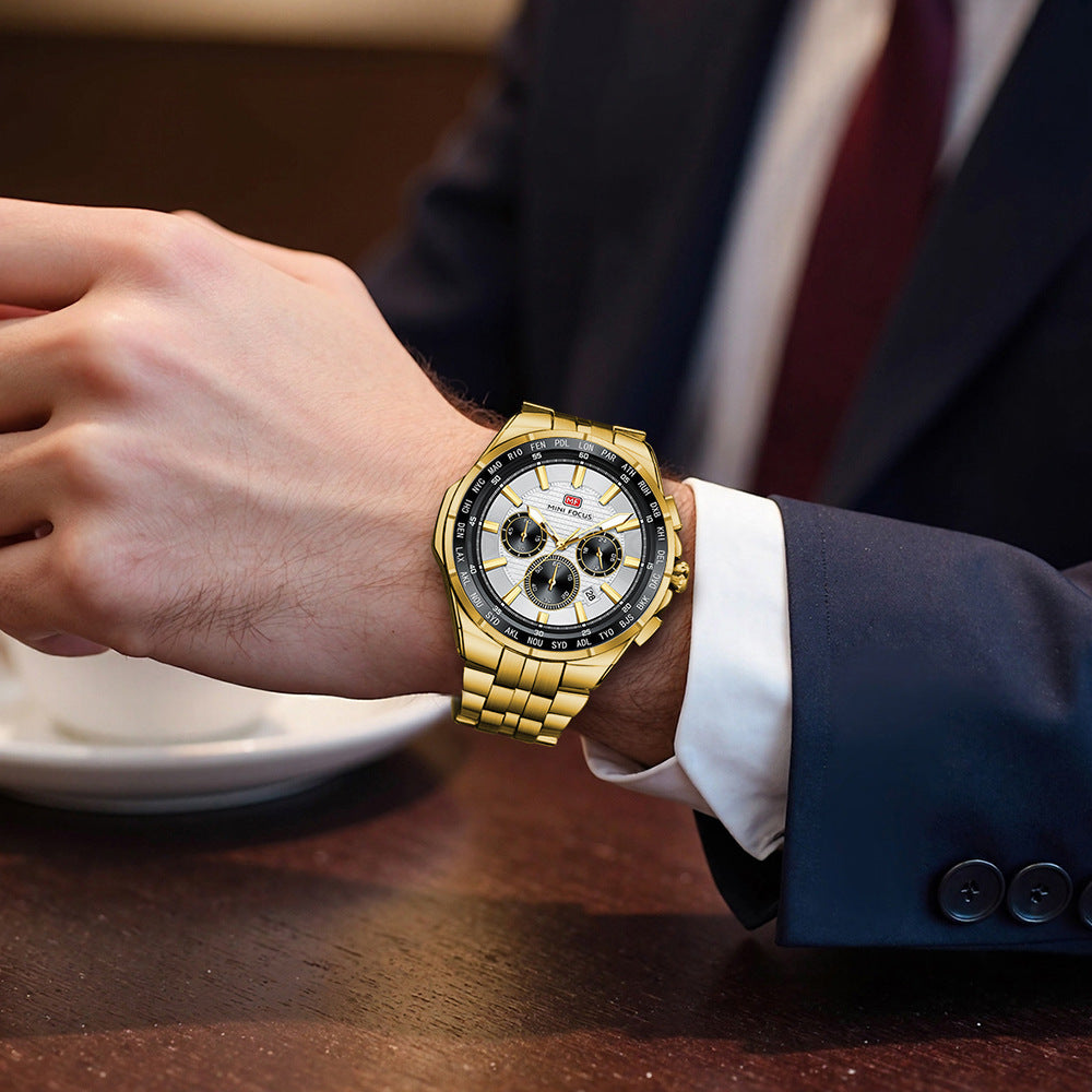 Classic Steel Strap Luminous Quartz Watch (Klassische Quarzuhr mit Edelstahlarmband und Leuchtzifferblatt)