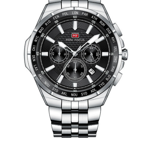 Classic Steel Strap Luminous Quartz Watch (Klassische Quarzuhr mit Edelstahlarmband und Leuchtzifferblatt)