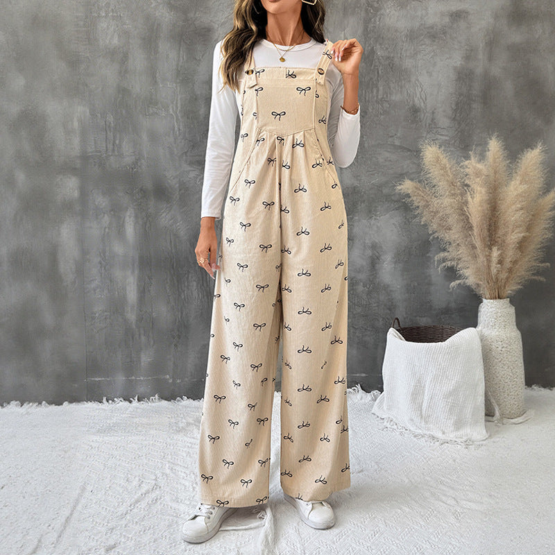 Bow Corduroy Jumpsuit (Stylischer Jumpsuit für Damen)