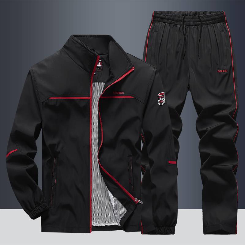 Relaxed Lapel Tracksuit – Breathable & Modern Look (Locker Geschnittener Trainingsanzug)