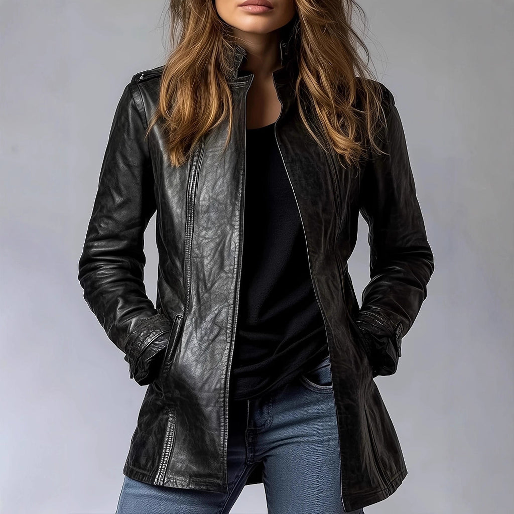 Black Leather Coat (Schwarze Lederjacke)