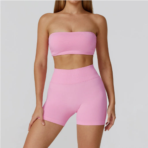 Elegant Back Cutout Fitness Set (Elegantes Fitness-Set Mit Rückenausschnitt)