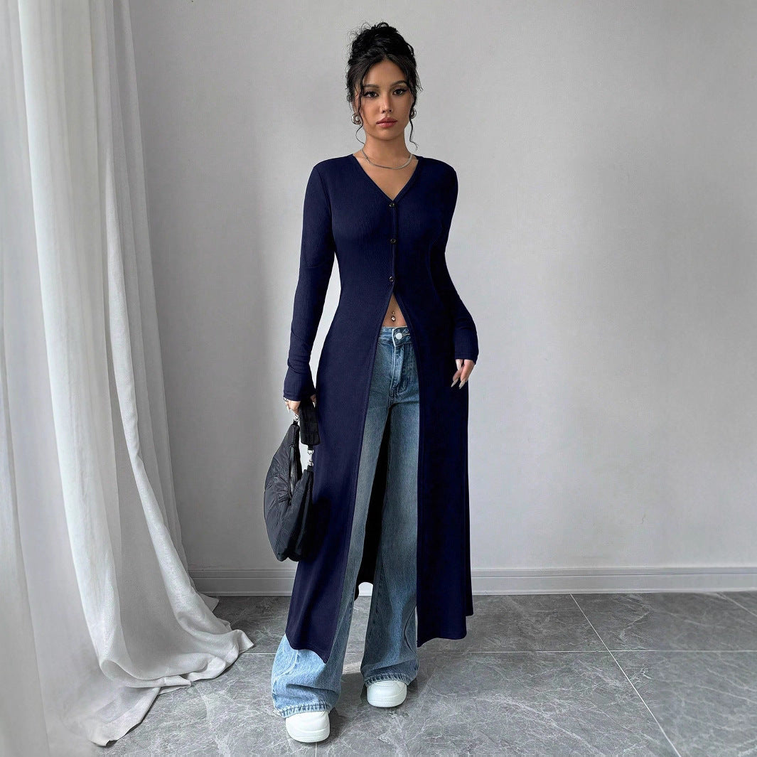 Longline Slim Fit Top (Figurbetontes Langes Top)