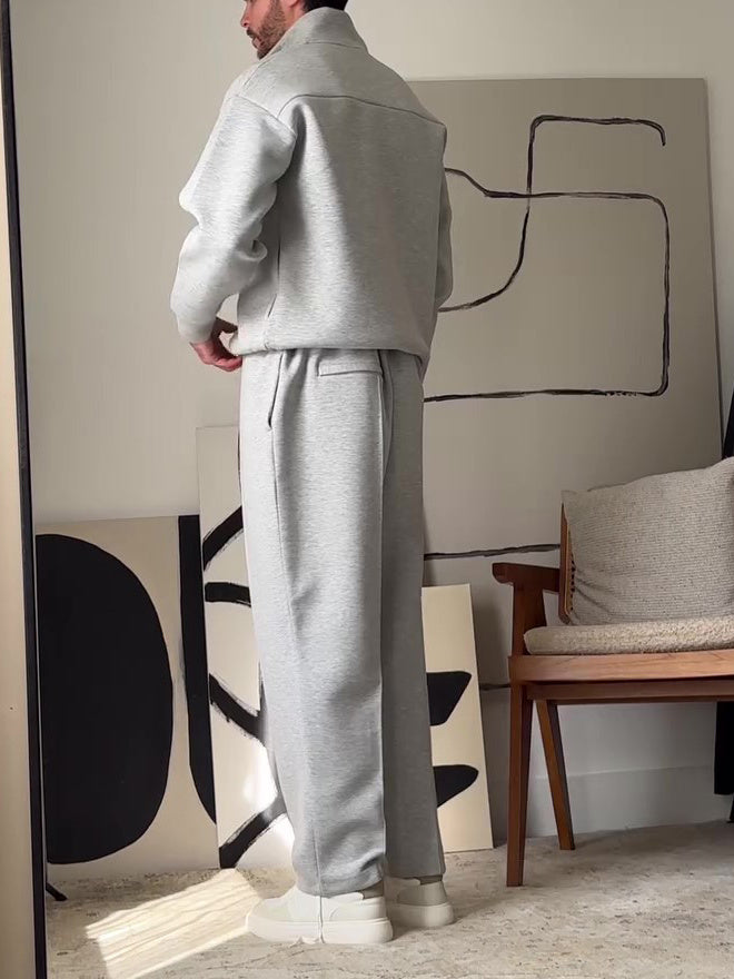 Modern Lounge Set – Zip Jacket & Pants (Modernes Zweiteiler-Set – Zip-Jacke & Hose)