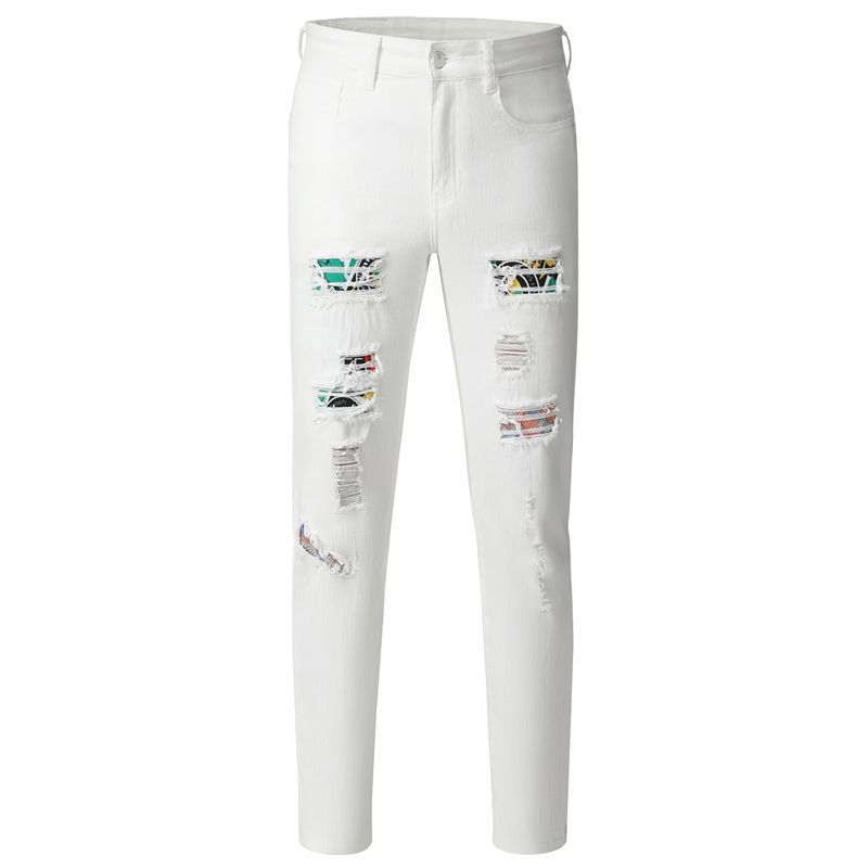 Ripped Fashion White Jeans (Modische Weisse Jeans mit Rissen)