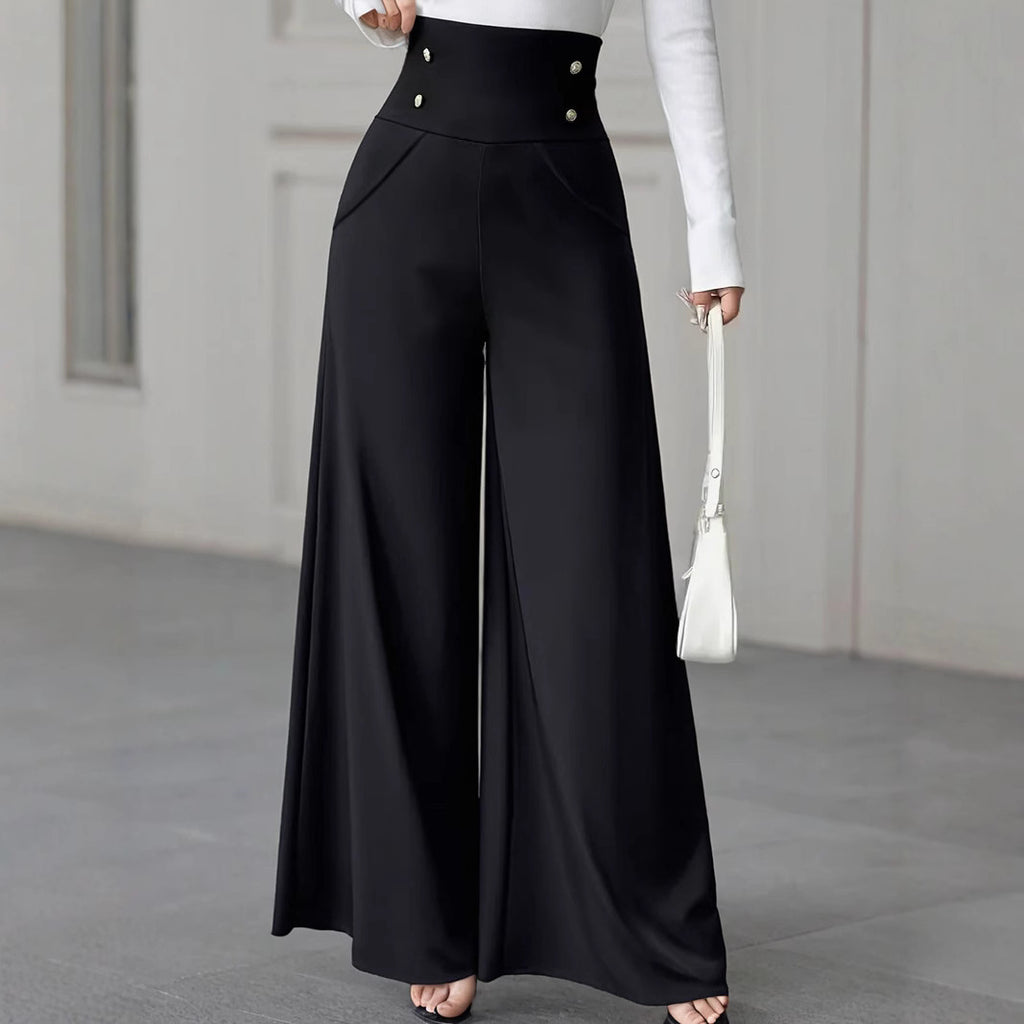 Elegant Wide-Leg Trousers - Tummy-Slimming Effect (Elegante Weite Hose - Bauchweg-Effekt)