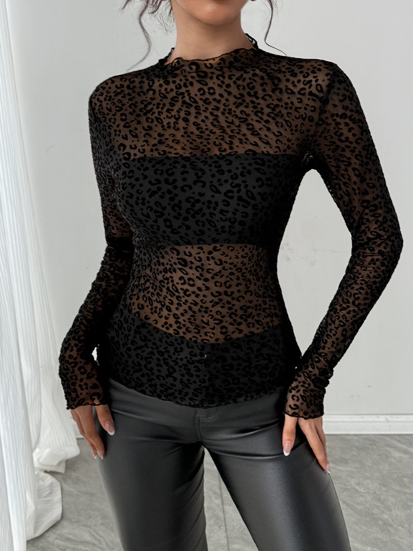 Sexy Sheer Leopard Top (Sexy Transparentes Leoparden-Top)