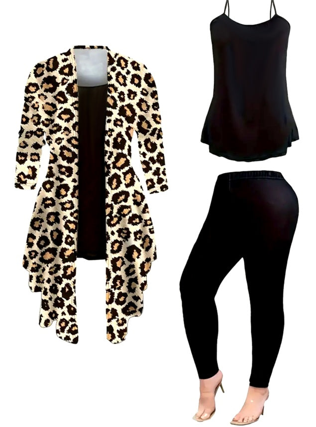 Leopard Print Outfit Set (Modisches Set im Leoparden-Look)