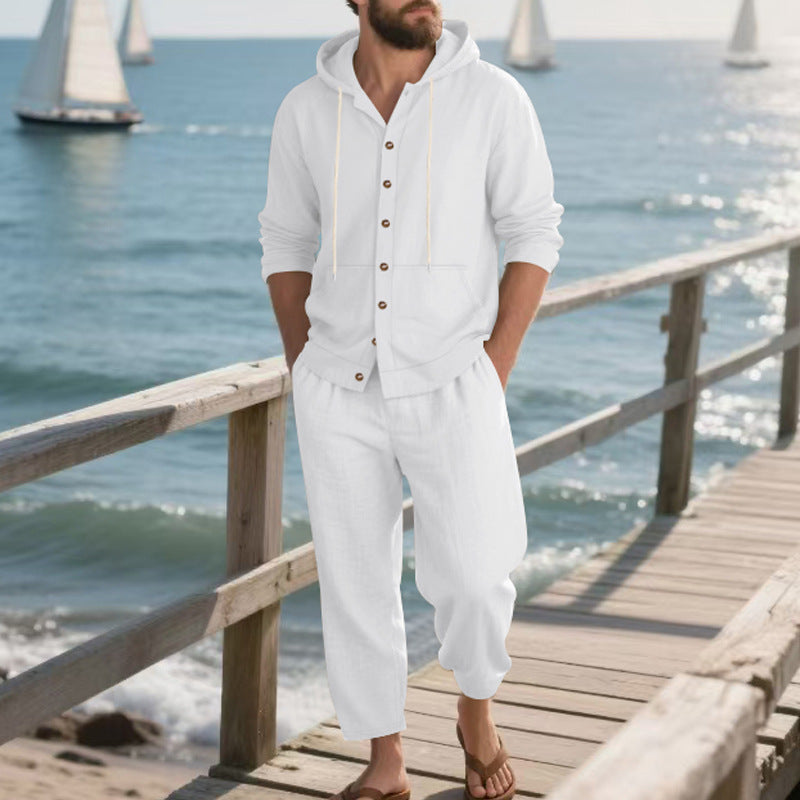 Relaxed Hoodie Shirt & Trousers Set (Lässiges Hoodie-Set – Kapuzenshirt und Hose Im Entspannten Stil)