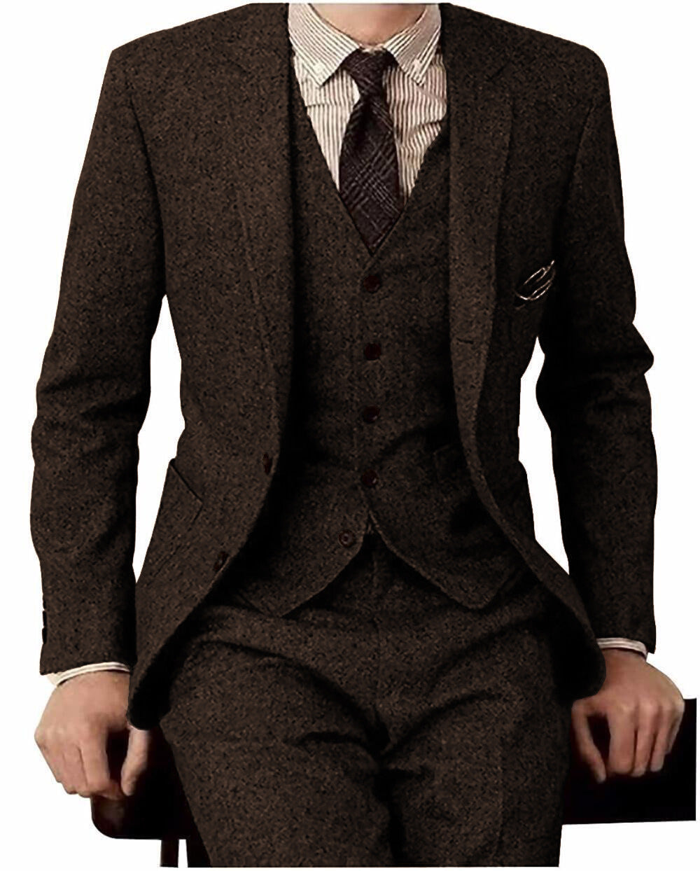Wool Blend Suit – Tailored Three-Piece Style (Wollmisch-Anzug - Eleganter Dreiteiler)