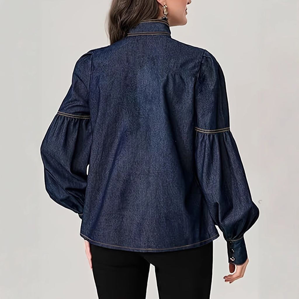 Classic Bow Tie Turtleneck (Eleganter Rollkragenpullover mit Schleifenband)