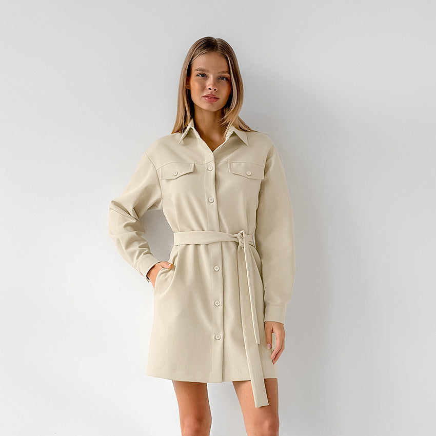 Luxury-Inspired Belted Shirt Dress (Luxuriöses Kleid In Manteloptik)