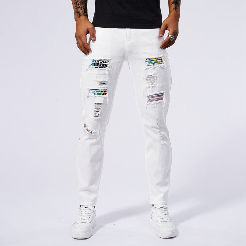 Ripped Fashion White Jeans (Modische Weisse Jeans mit Rissen)