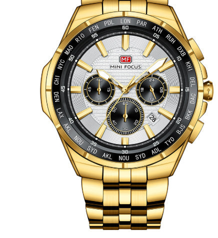 Classic Steel Strap Luminous Quartz Watch (Klassische Quarzuhr mit Edelstahlarmband und Leuchtzifferblatt)