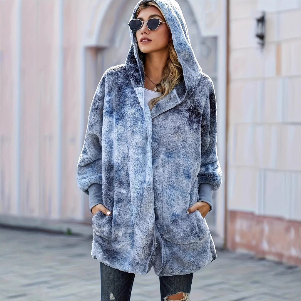 Chic Hooded Faux Fur Coat (Kunstpelzmantel mit Kapuze)