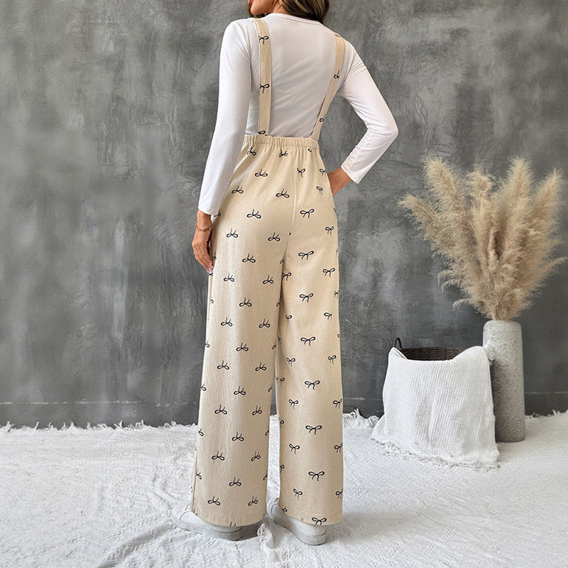 Bow Corduroy Jumpsuit (Stylischer Jumpsuit für Damen)